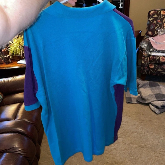 Vtg 90s Charlotte‎ Hornets Colorblock Polo Size Large - RARE - Picture 5 of 5